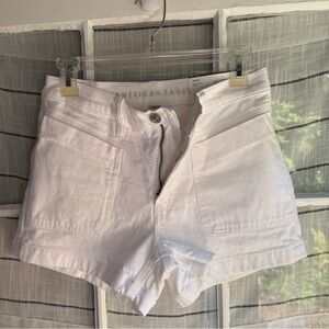 American Eagle Outfitters Strigid Relaxed White Shorts